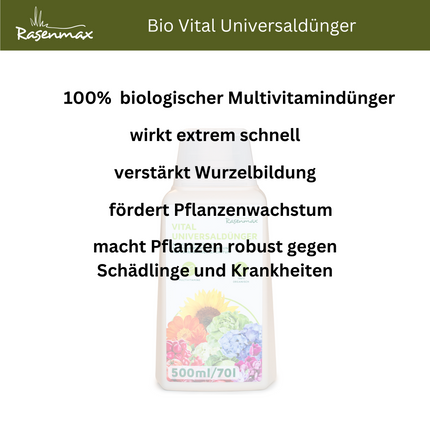 Rasenmax Bio Dünger Vital - Biologischer Universaldünger