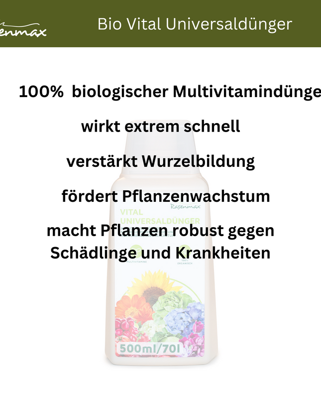Rasenmax Bio Dünger Vital - Biologischer Universaldünger