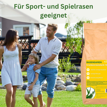 Rasenmax Rasensamen trockenresistent - Grassamen für trockene Standorte, 2,5 kg, 100 m2