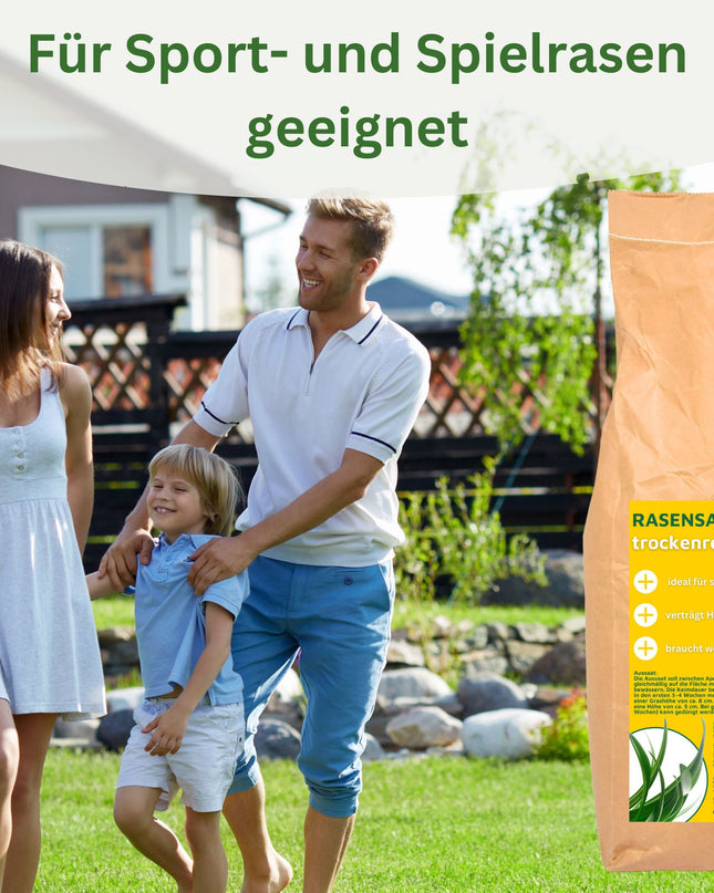 Rasenmax Rasensamen trockenresistent - Grassamen für trockene Standorte, 2,5 kg, 100 m2