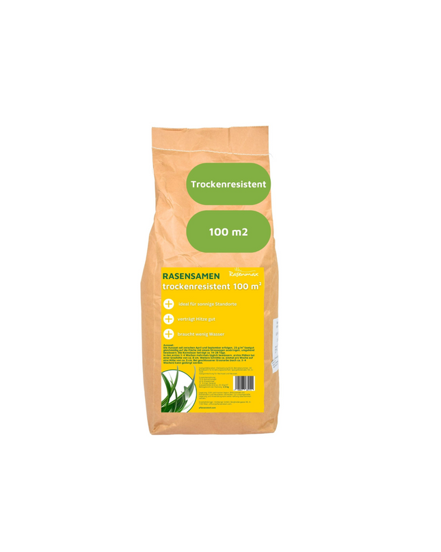 Rasenmax Rasensamen trockenresistent - Grassamen für trockene Standorte, 2,5 kg, 100 m2